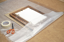 L'emballage des tableaux : tamponnage ou caisse de protection